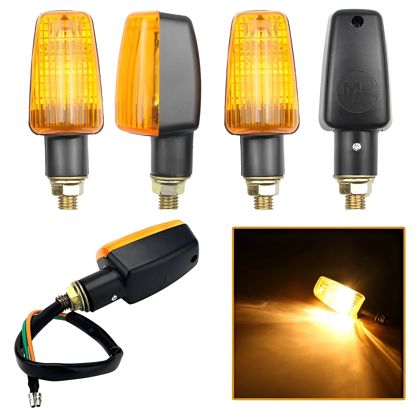 

2Pcs Motorcycle LED Turn Signal Light Motorcycle Turn Signal Indicators Light Blinkers Flasher Amber Blinker Moto Accessories 8W