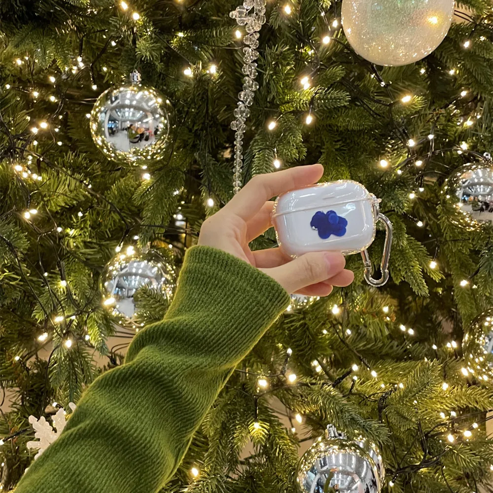 Милый мягкий чехол для Airpods с голубым медведем для Apple Airpods 1, 2, 3, мягкий силиконовый чехол, прозрачный силиконовый чехол для наушников Airpods Pro