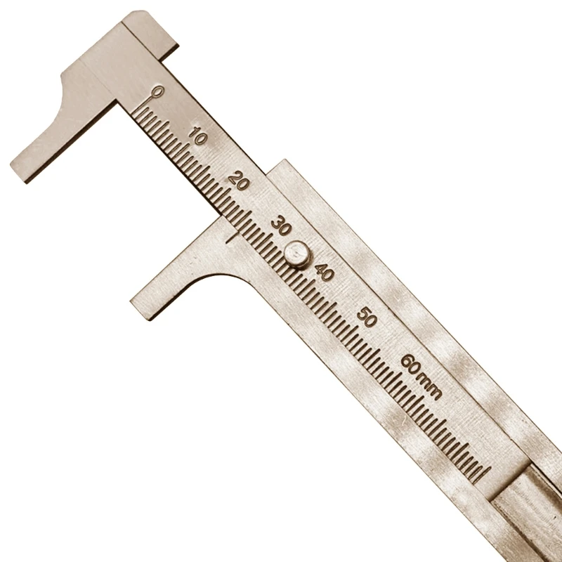 

Mini Pocket Caliper Sliding Gauge Vernier Caliper 0-80mm Single Scale Brass Ruler Measurement Tool for Measuring Jewelry