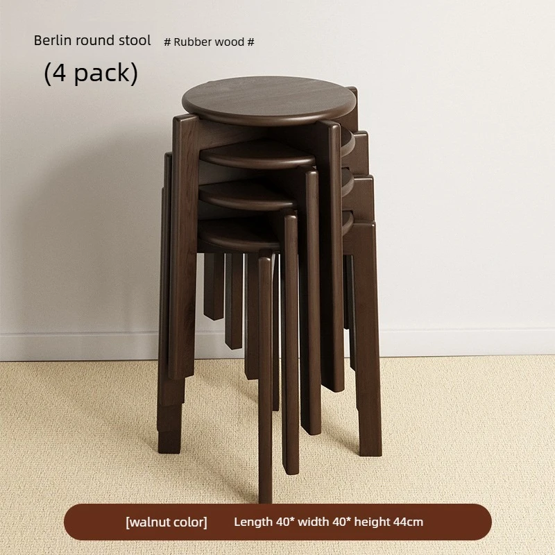 

Круглый табурет из массива дерева, складной табурет для дома, стул для обеденного стола, современный китайский деревянный табурет, высокий табурет для гостиной.