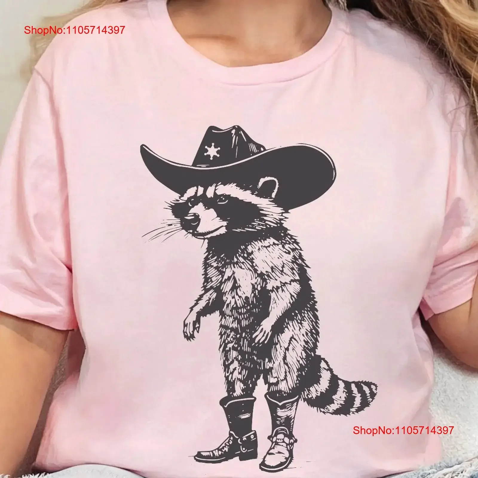 Vintage Cowboy Racoon T Shirt Funny Western Trash Panda Weirdcore Meme Clothing for Her vintage Washed Casual Stylish