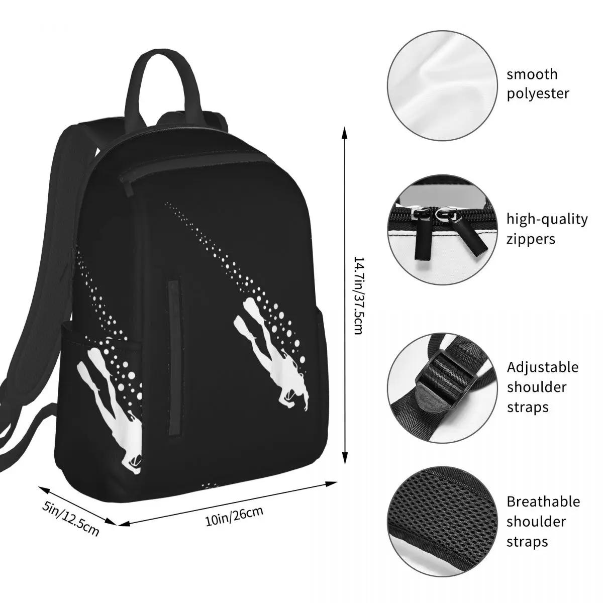Scuba Diving Apparel Scuba Diving Backpack Student BookBag Boys Girls School Bag Computer Shoulder Bags Men Women