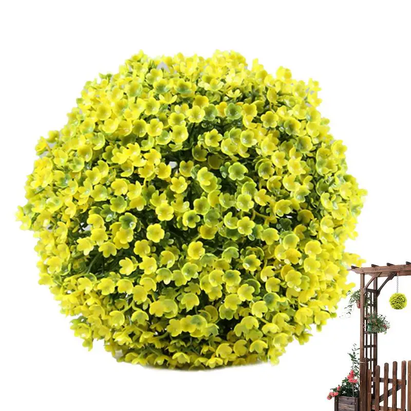 Topiary Balls Artificial Outdoor Plant Topiary Ball Greenery Sphere Centella Ball UV Resistant Plant Topiary Sphere Decorative