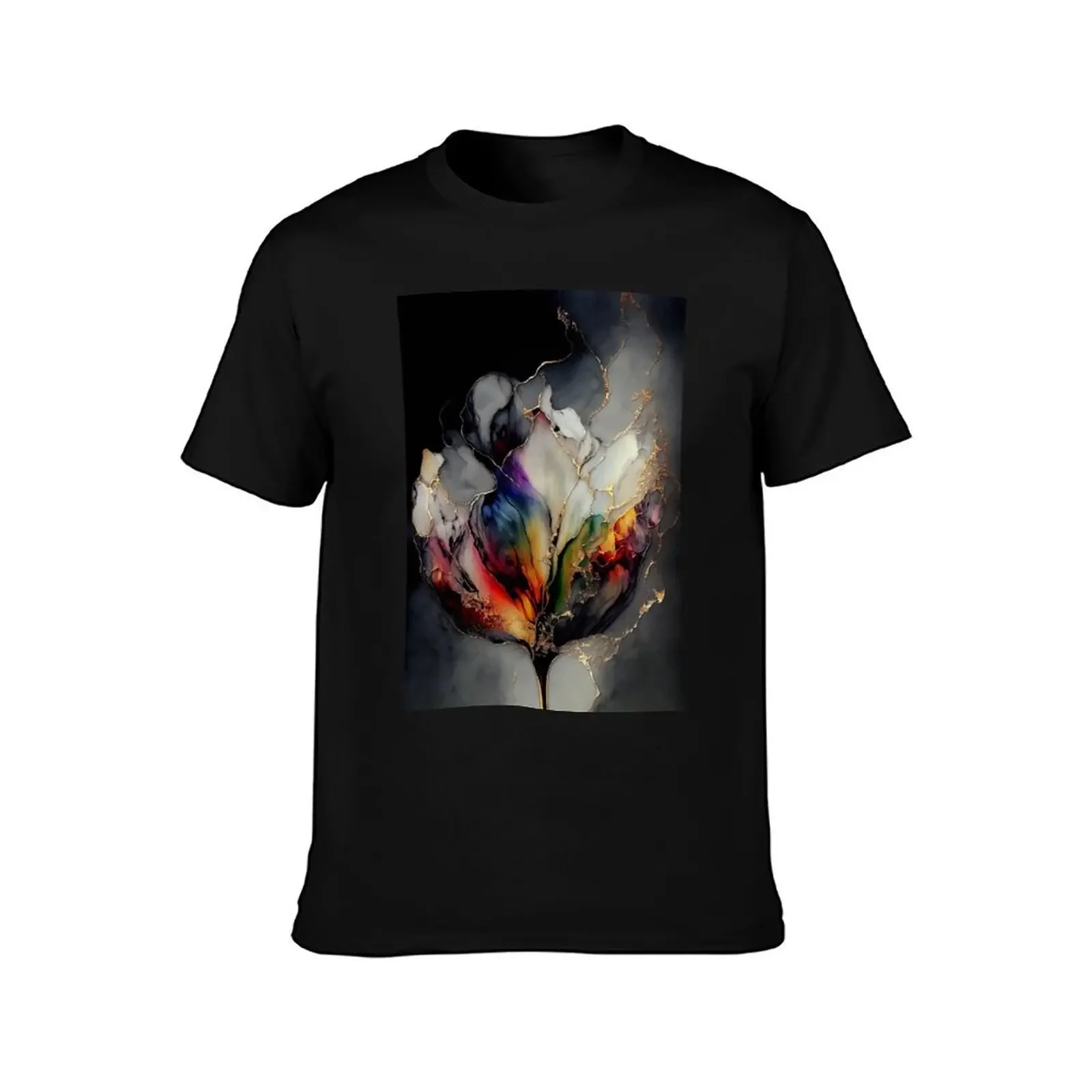 Tulip Symphony - Alcohol Ink Resin Art T-Shirt plain shirts graphic tee Louboutins mens vintage t shirts