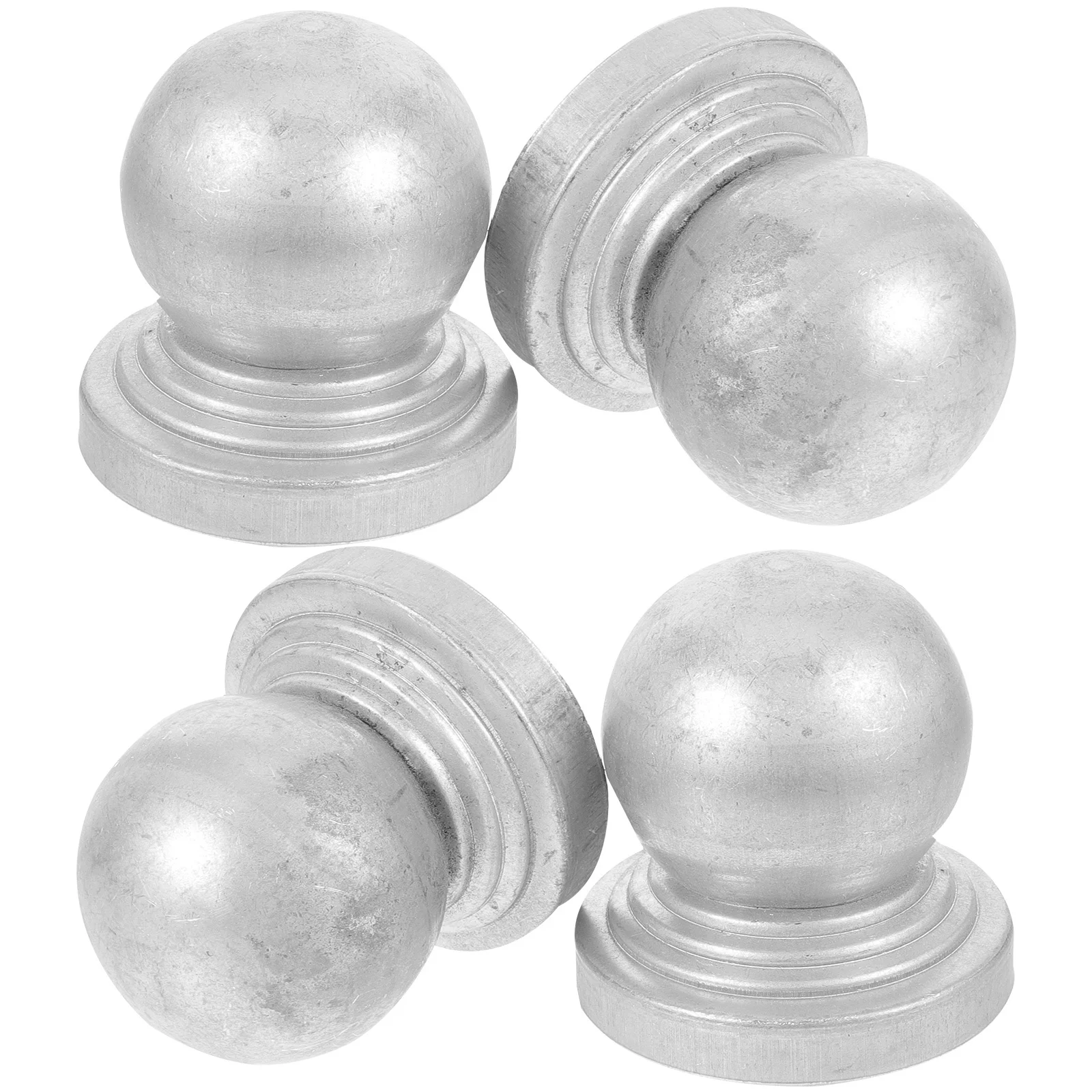 

4Pcs Ball Shaped Metal Fence Post Caps Decorative Protective Covers Fence Tops for Garden Yard Outdoor Rail Ball Post Caps