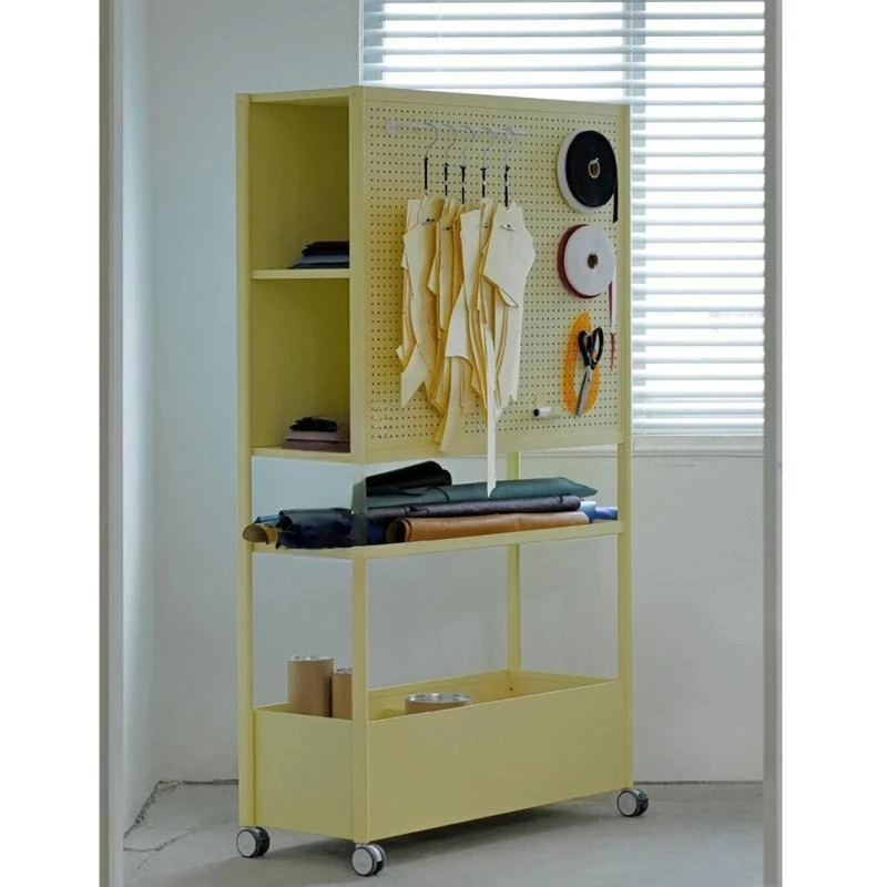 Wheeled movable storage rack Storage rack Floor-standing multi-layer metal rack