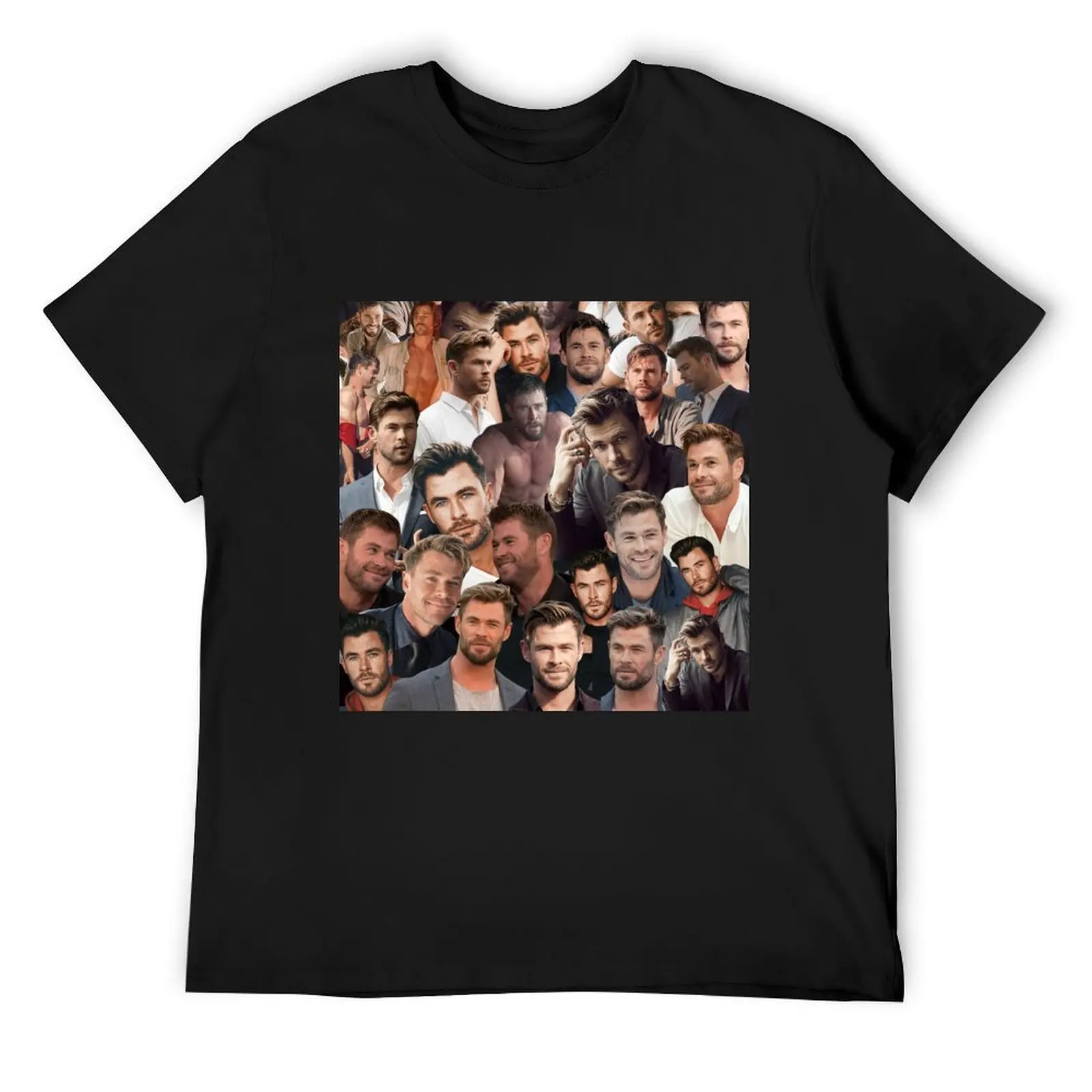 Chris Hemsworth photo collage T-Shirt vintage shirts graphic tees Men's clothing