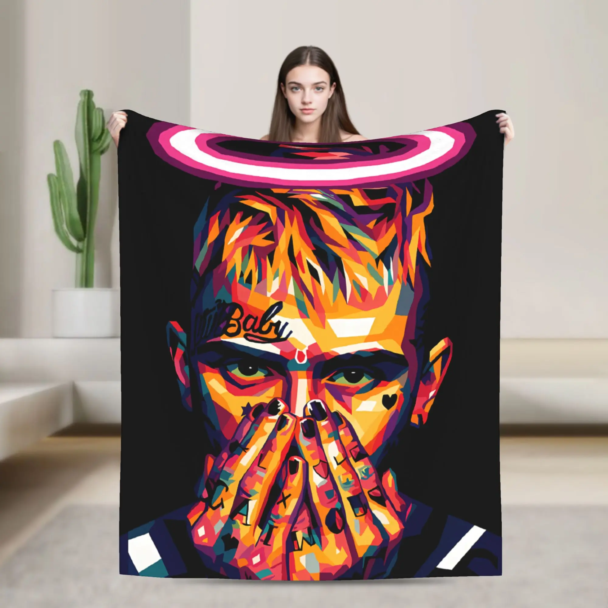 Soft Blanket Airplane Travel Lil Peep Love Throw Blanket  Flannel Bedspread For Couch Chair Sofa Bed Funny Sofa Bed Cover