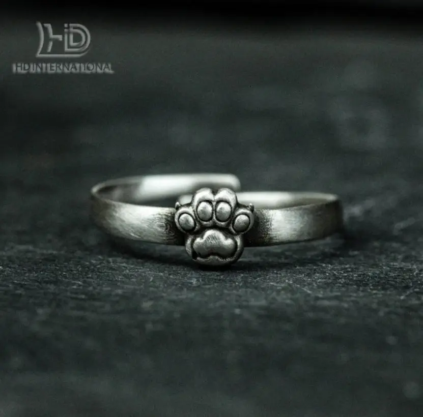 925 sterling silver cat paw ring, cat paw ring, paw print ring, pet jewelry, gift for cat lovers