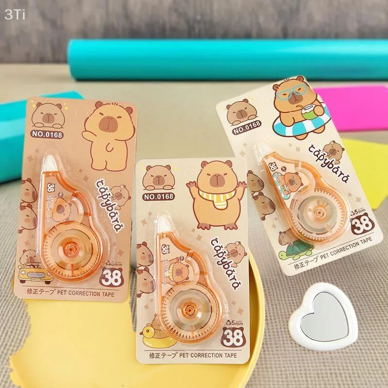 Nastro correttore capibara cartone animato da 2 pezzi Nastro correttore multi-specifica Forniture per ufficio scolastico Creazione di appunti Prendendo un diario