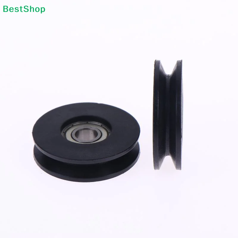 〔Y〕1Pcs Nylon Wheel Pulley Wheel 10*50*13mm Roller U Grooved Wheel Wire Rope Over Line Lifting Pulley