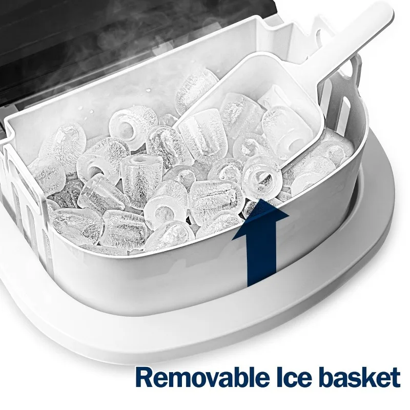 Ice Maker Machine Countertop, 26 lbs in 24 Hours, 9 Cubes Ready in 8 Mins