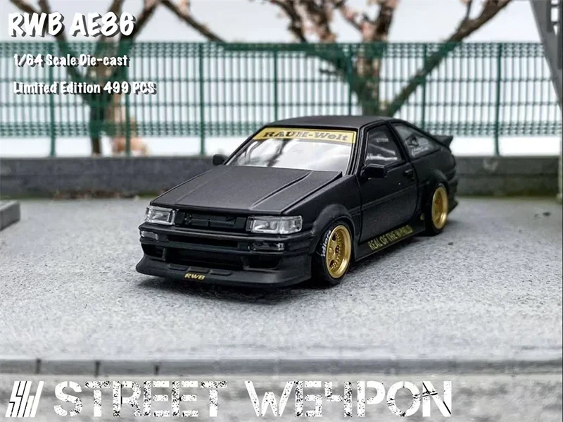 SW 1:64 RWB AE86 Matte black Limited500 Diecast Collector's Vehicle Model Car