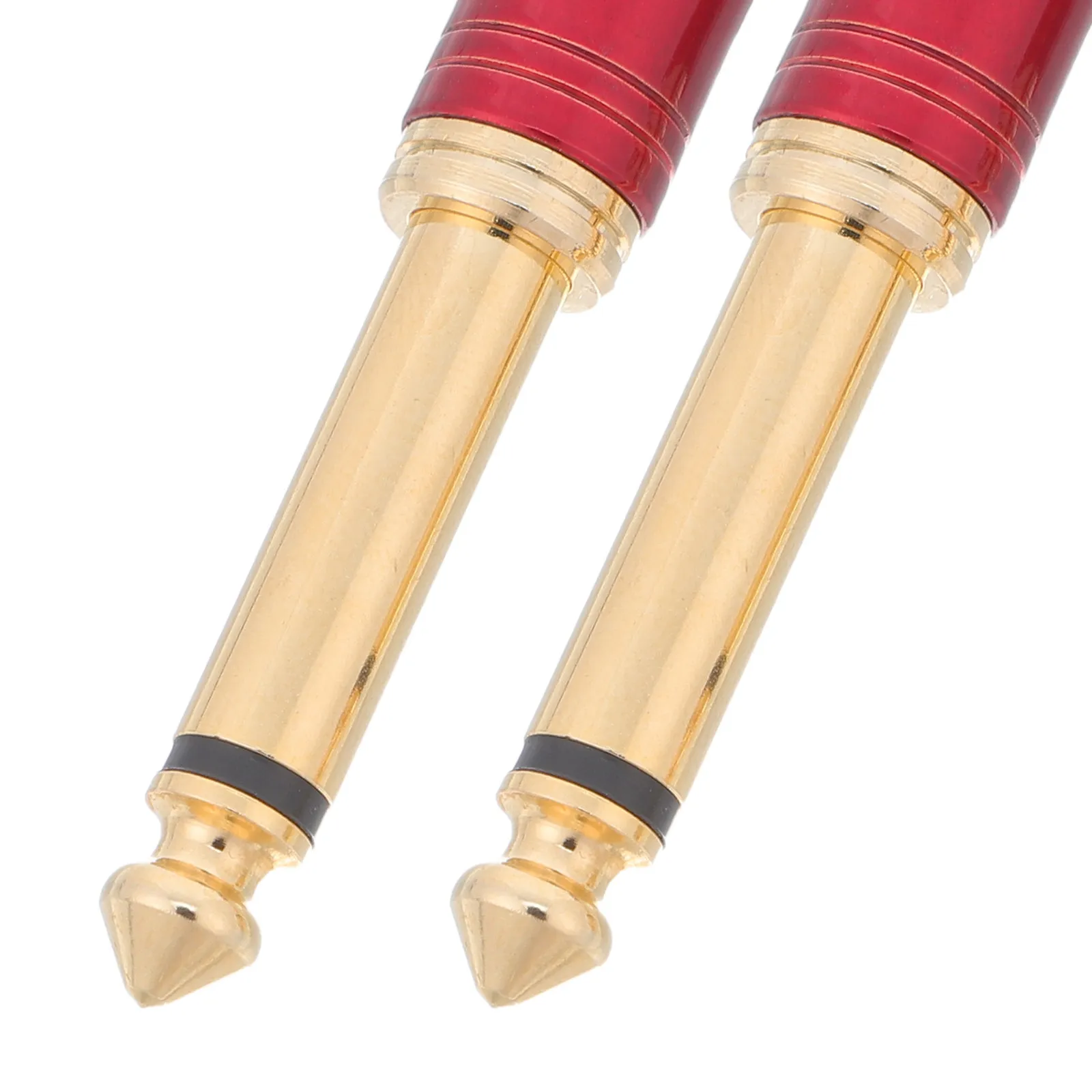 2Pcs Red Gold Plated 6.35mm Male to Female Audio Adapter for Studio Recording Guitar Microphone Speaker Headset Jack Connector