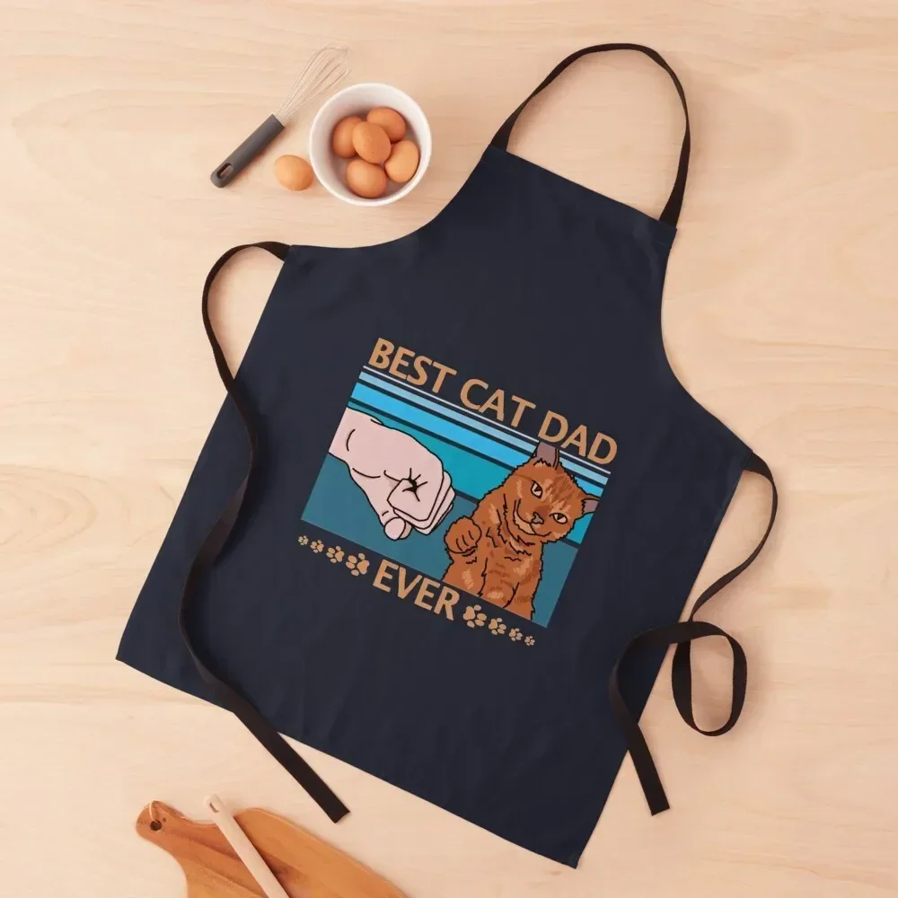 

Best Cat Dad Ever Fist Bump Apron For Hairdresser man chef uniform Apron