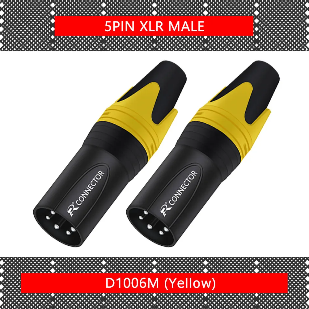 10 stks/partij 5 Pin XLR Connector Mannelijke/Vrouwelijke Jack Plug Vernikkeld 5 Pole Microfoon Jack MIC Kabel Terminal Audio connector