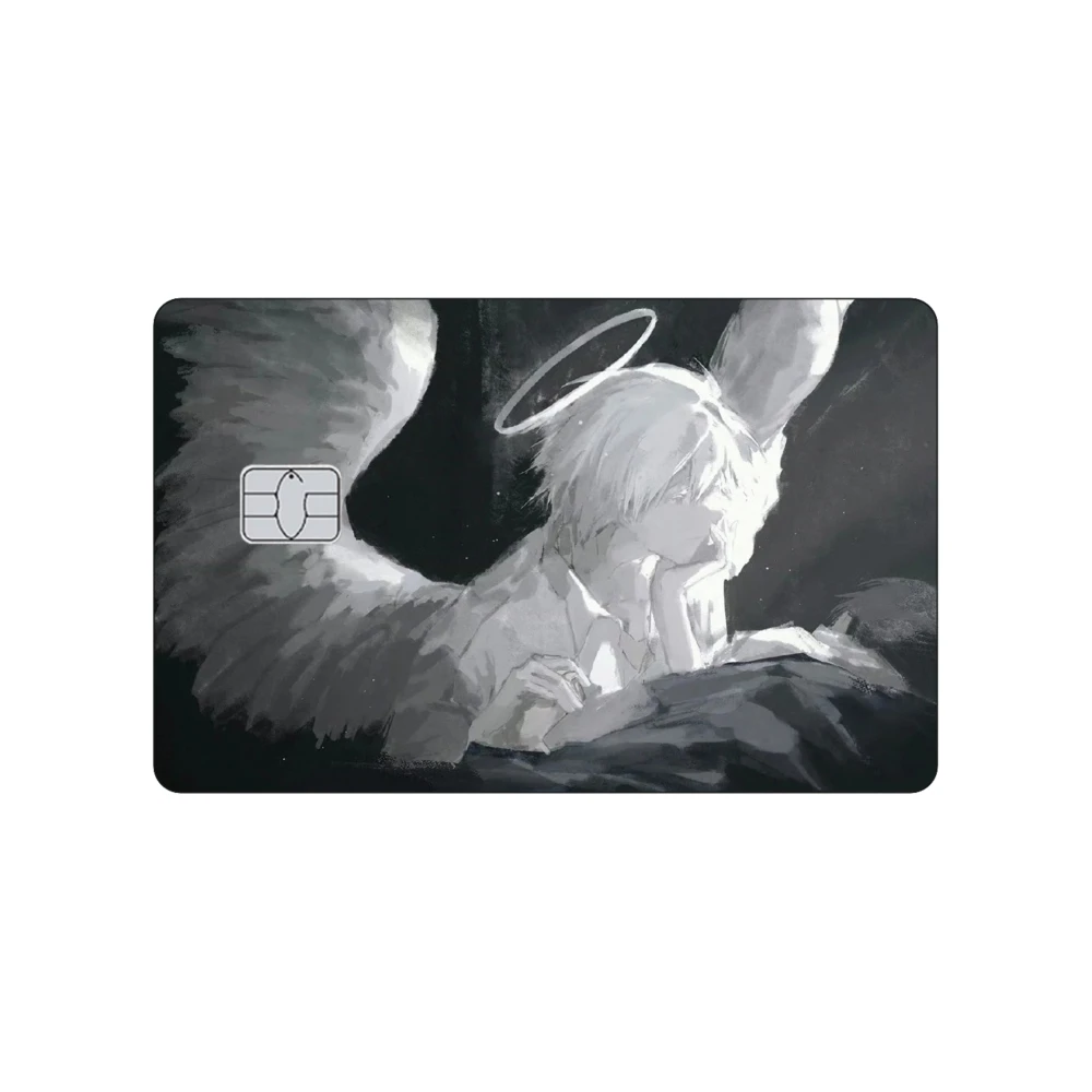 ملصقات جلدية لبطاقة الائتمان أنيمي إيفانجيليون أسوكا لانغلي سوريو ملصق غير لامع مناسب لبطاقة بنك VISA JCB وبطاقة Mastercard