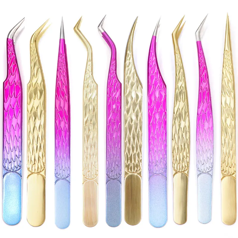 Pinzetta per ciglia professionale Pinzetta per estensione ciglia antistatica in acciaio inossidabile Strumento per la raccolta delle sopracciglia delle ciglia