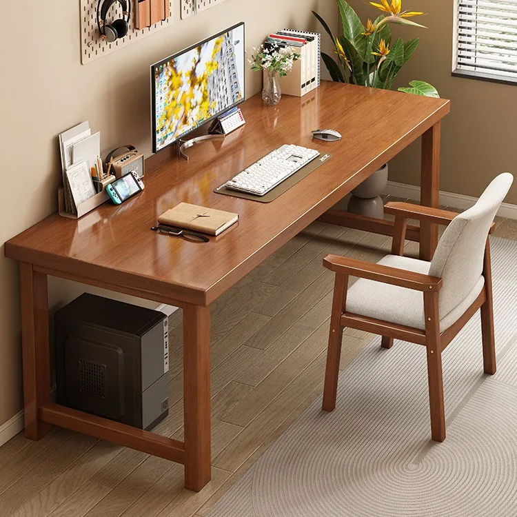 Solid wood large board table dining table, desk, dual-purpose, bold and thickened computer desk, home desktop desk for study