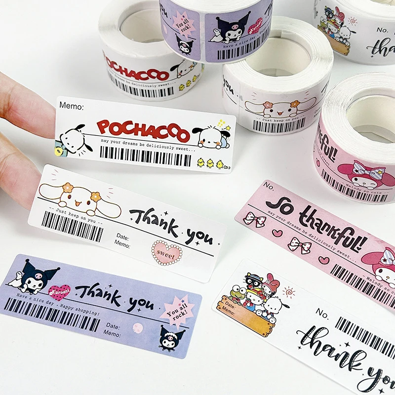 120Sheets Kawaii Anime Sanrio Doll Pattern Packaging Stickers Cartoon Sealing Labels Stickers Fashion Decoration Decals Gifts