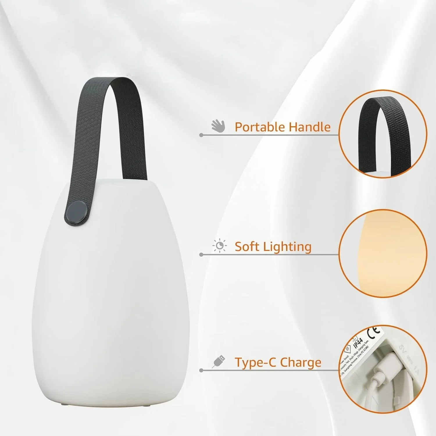 Portable Outdoor Table Lamp Dimmable Rechargeable Night Lights W/Remote Waterproof Hanging Cordless Lantern Patio Tent Bedroom