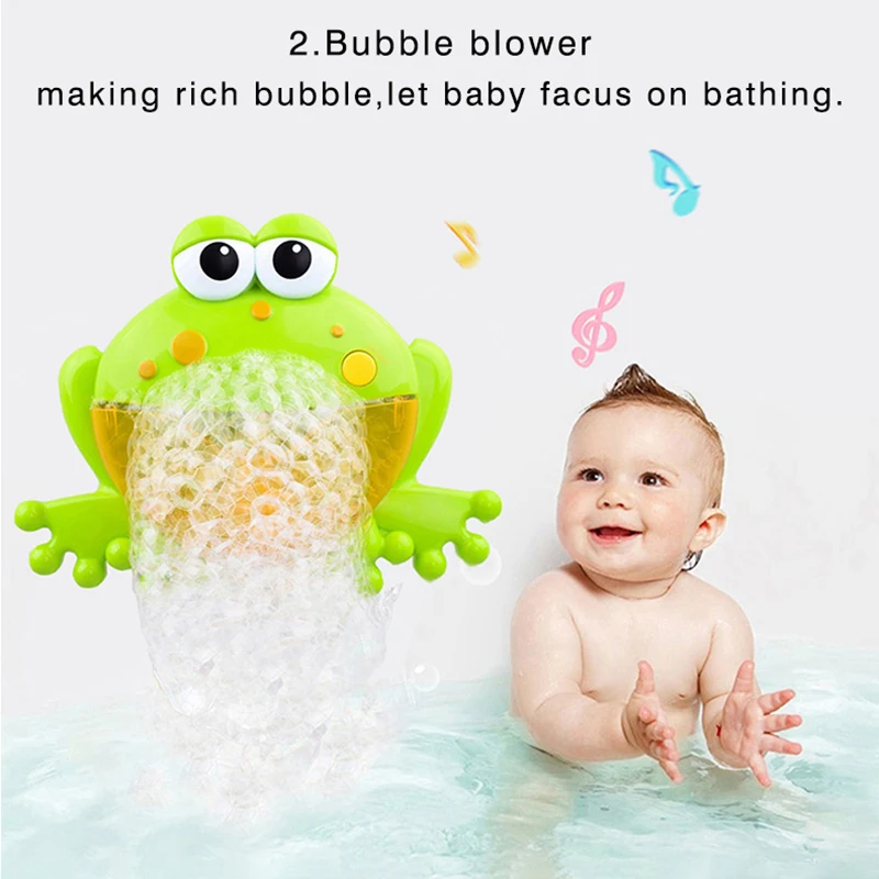 Baby Bath Toys Bubble Machine Crabs Frog Music Kid Bath Toy Bathtub Soap Automatic Bubble Maker Funny Whales Frogs Pool Swimming