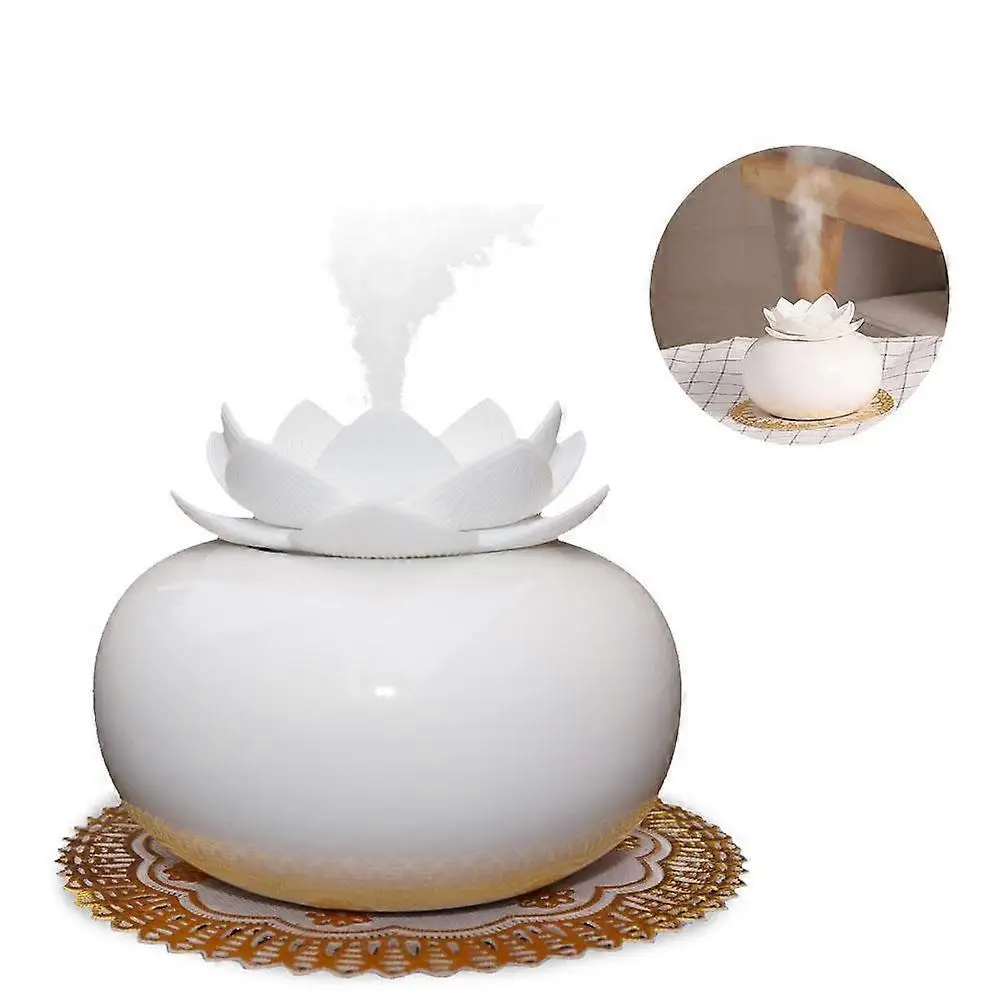 Flower Essential Oil Diffuser Aromatherapy Diffuser Lotus Ceramic Humidifier Crafts Ornaments for Home Bedroom Office Yoga SPA