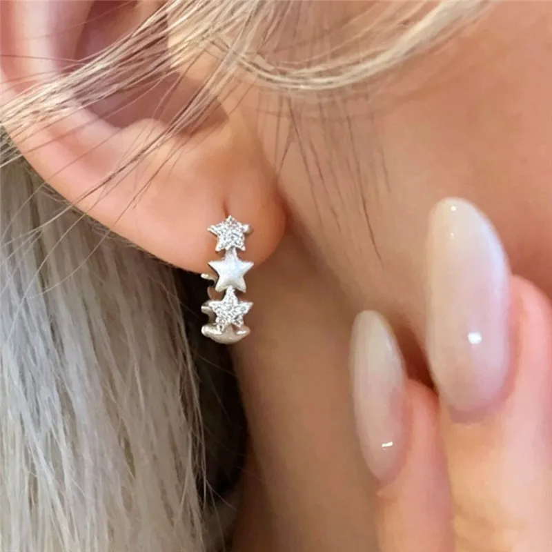 

Creative Star Hoop Earrings For Women Luxury New Fashion Designers Jewelry Earrings Wholesale