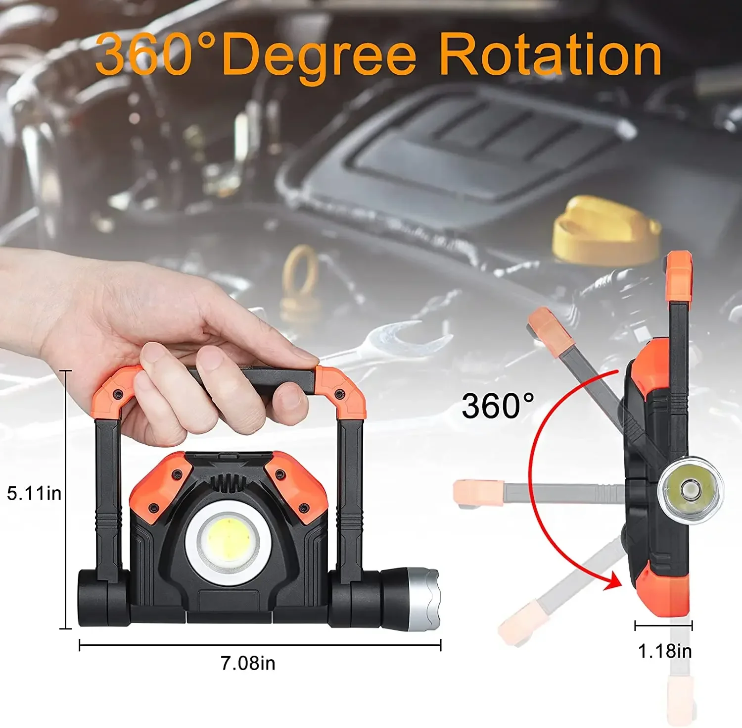 2026 Super Bright USB Rechargeable LED Work Light Emergency Rescue Earthquake COB Led floodlight Portable Waterproof Camping Lig