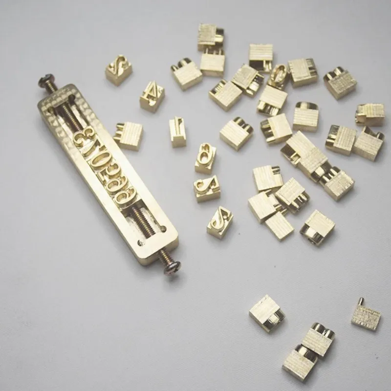 6mm Tall Copper Brass Alphabets Molds  Custom Making 26pcs With Clamp Fixture + 10 Numbers