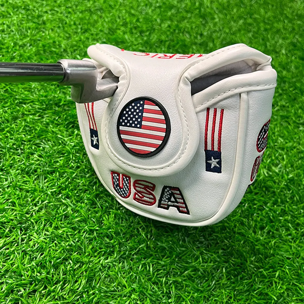 

Golf Putter Head Cover Magnetic Mallet Blade Headcover Unique National Embroidered Cover Magnet Closure Fit All Putters