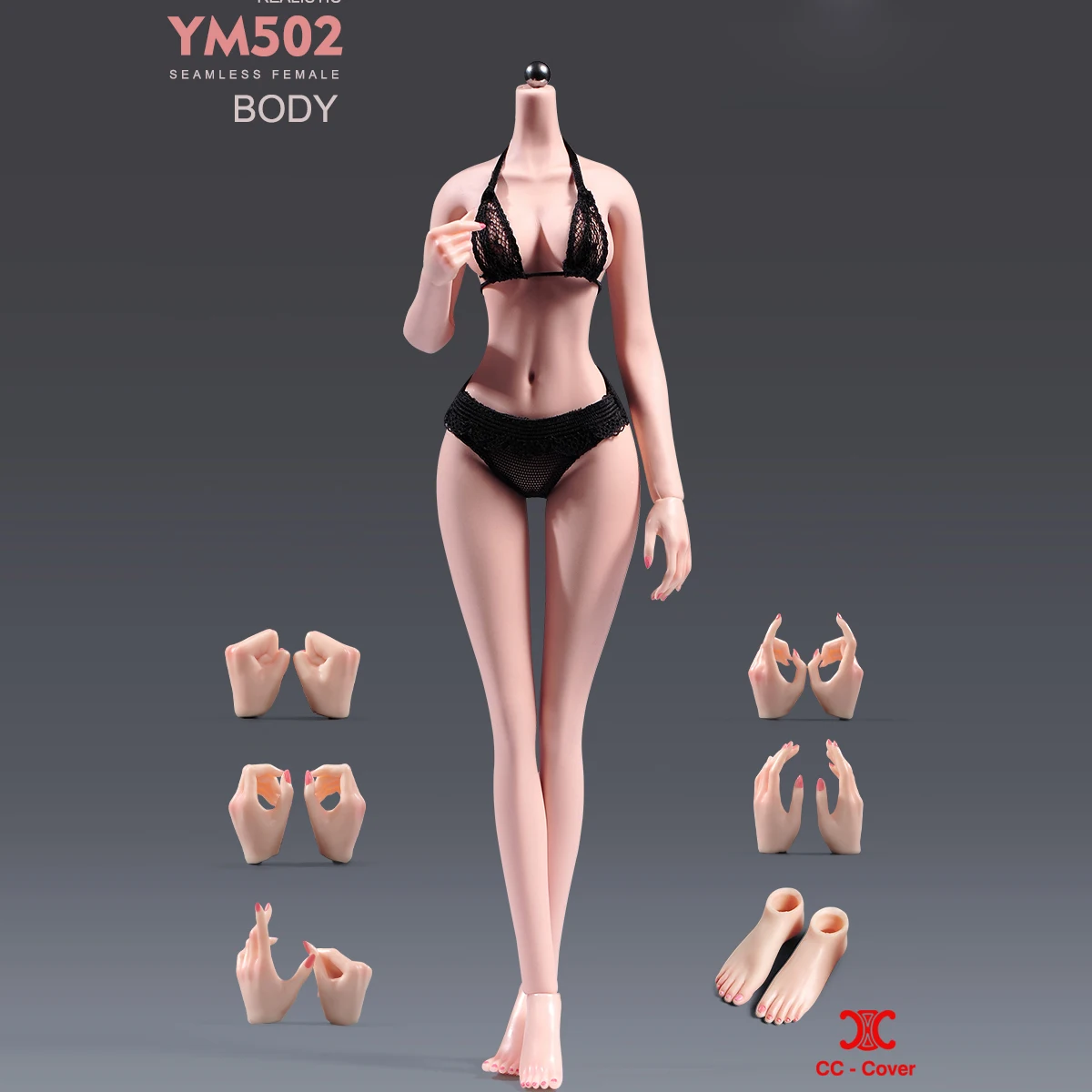 

YM502 1/6 Flexible Anime Girl Slender Seamless Body with Physiological Detail 12'' Female Soldier Action Figure Doll Toys
