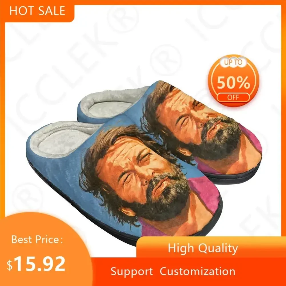 Hot Bud Spencer Actor Home Cotton Custom Slippers Mens Womens Sandals Plush Casual Keep Warm Shoes Thermal Comfortable Slipper