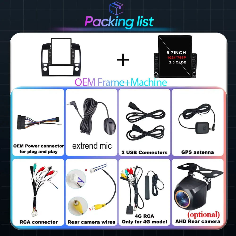 9.7 "نمط عمودي لشاشة تسلا أندرويد 15 راديو السيارة لنيسان نافارا 2006-2012 نظام تحديد المواقع والملاحة مشغل وسائط متعددة 2 Din