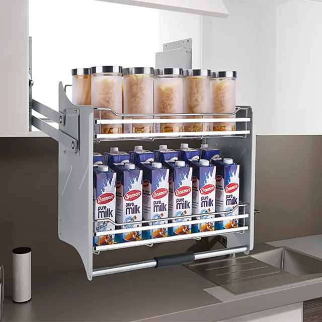 نظام رفع خزانة المطبخ الحديدي سلة رفع هيدروليكية خزانة المطبخ جودة عالية السعر المنخفض الزجاج المقسى الحديث #5