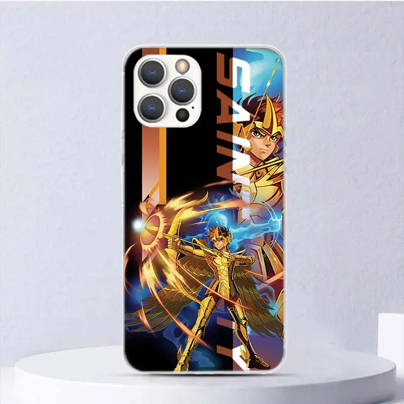 Funda suave de Anime Saint Seiya para iPhone, 11, 12, 13 Mini, 14 Pro Max, 15, X, XS, XR, SE, 7 Plus, 8, Coque estampado
