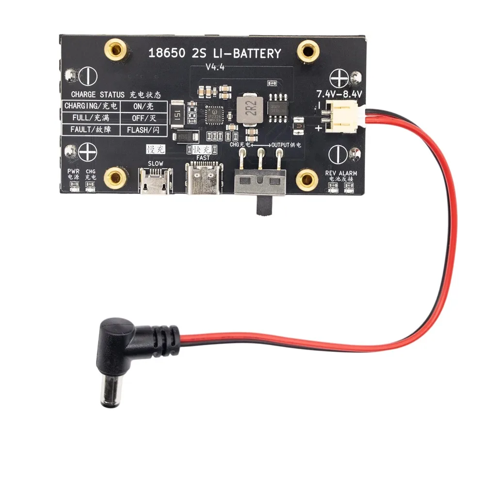2S 18650 Lithium Battery Charging Module, Type-C PD Fast Charge 8.4V Balance Charge Discharge PH2.0 Output Power Board for ESP32