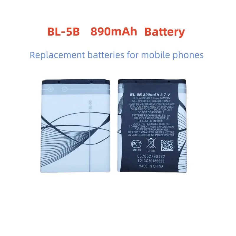 

BL-5B BL5B BL 5B 3.7V Lithium Battery For Nokia BL-5B 5300 5320 N80 N83 6120C 7360 3220 3230 507 Phone Battery