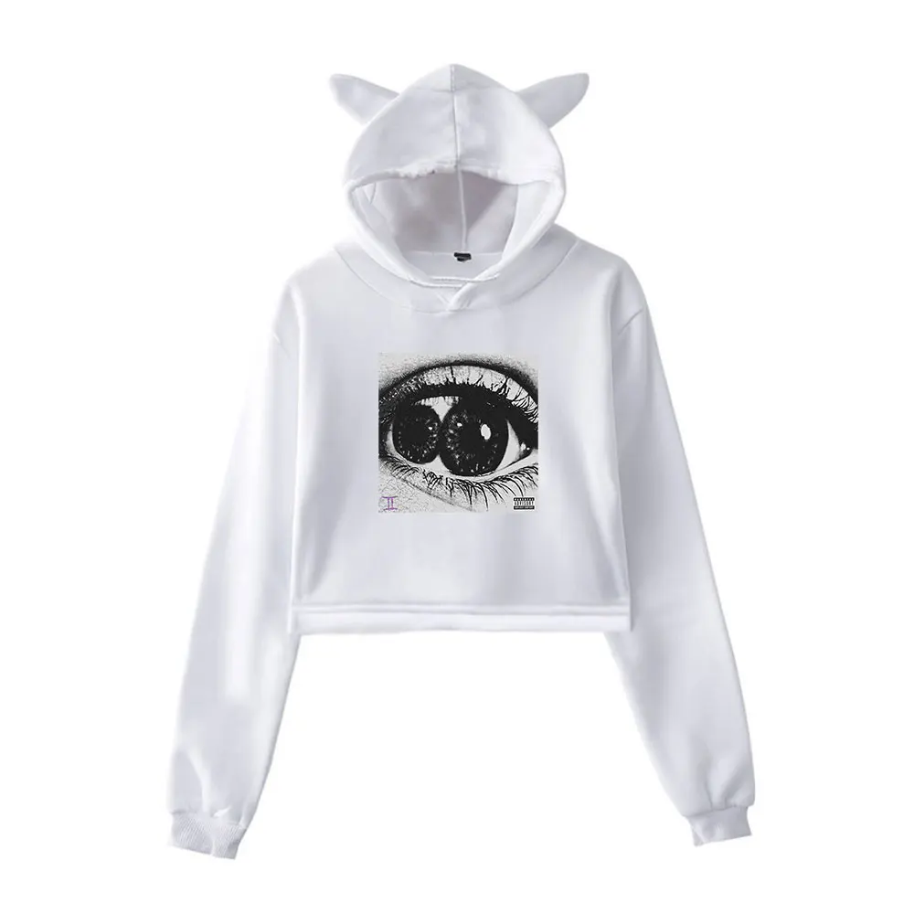 Lucki 2 Faced Hoodie Vintage 90s Streetwear Hoodie Merch Hoodies Sweatshirts for Girls Cat Ear Crop Fashion women