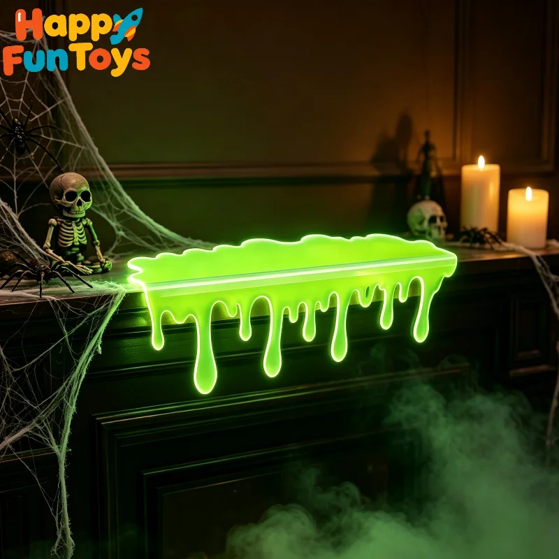 Halloween Creative Morph Shelf Glow in The Dark Blood Drip Bookshelf Decor Luminous Spooky Slime Drip Shelf Edge Decor