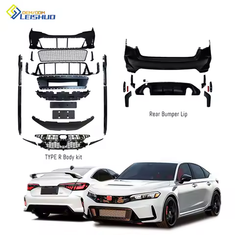 LSR 2024 FE Upgrade Type R Front Bumper Grille Side Skirts Daytime Light Tail Pipes Body Kits for Honda 11th Civic FE 2022+