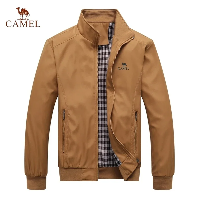 Wysokiej jakości kurtka męska CAMEL z haftem, kurtka bombowa, monochromatyczna, slim fit, swobodna i modna, wiosna i jesień, M-6XL