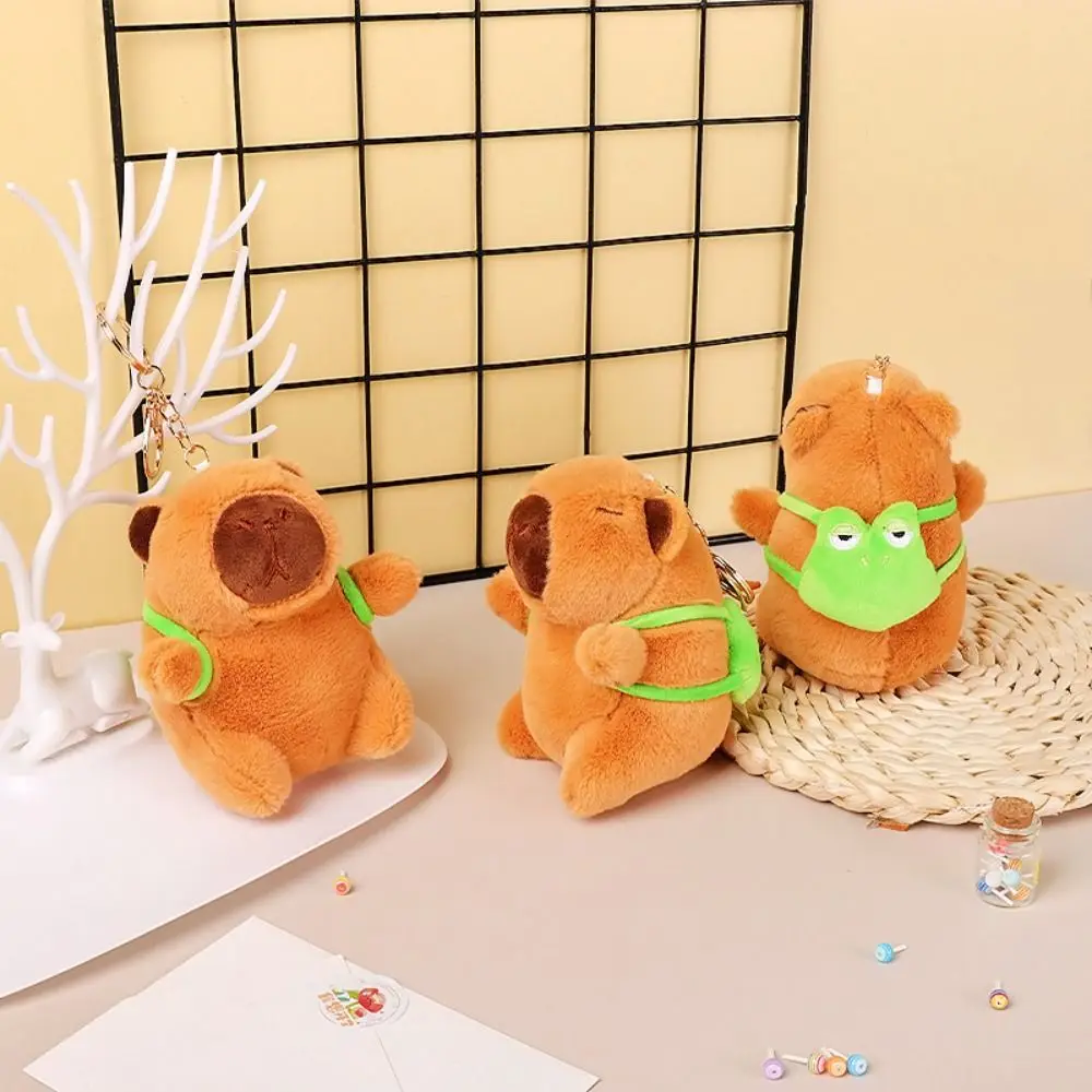 Capybara Simulation Capibara Keychain Frog backpack Cloth Doll Capybara Plush Pendant Simulation Keyring Capybara Plush Toy