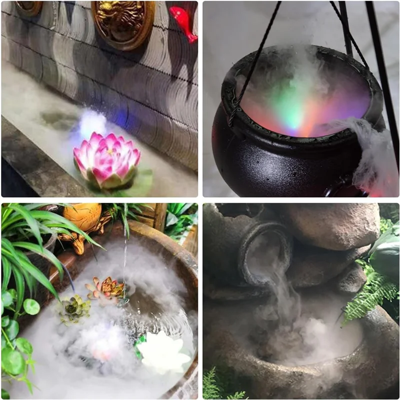 【Hot Selling】USB 4 LED Ultrasonic Mist Maker With Splash Guard, Indoor Fountain Water Feature Portable Reptile Fogger Air Humidi