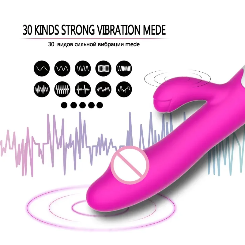 Rabbit Vibrator for Women 30 Speed Rechargeable G Spot Clitoris Stimulator Dildo Vagina Female Masturbator Sex Toys for Aldult - Image 4