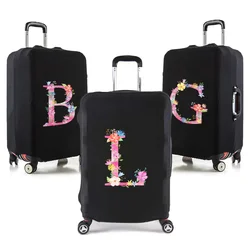 Elastic Luggage Protective Cover Pink Letters Printed Travel Accessories Trolley Duffle Protection Case for 18-32 Inch Suitcase