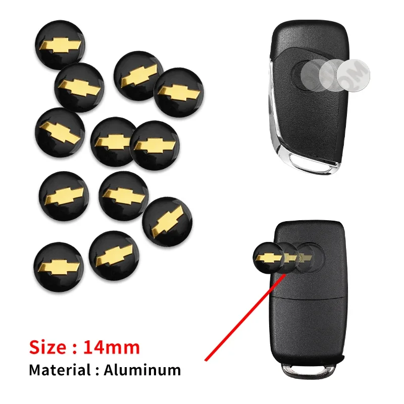 

2/5/10 шт. 14 мм наклейка на дистанционный ключ автомобиля, алюминиевая эмблема, наклейка для Chevrolet Silverado Impala Malibu Cruze Camaro Blazer Spark