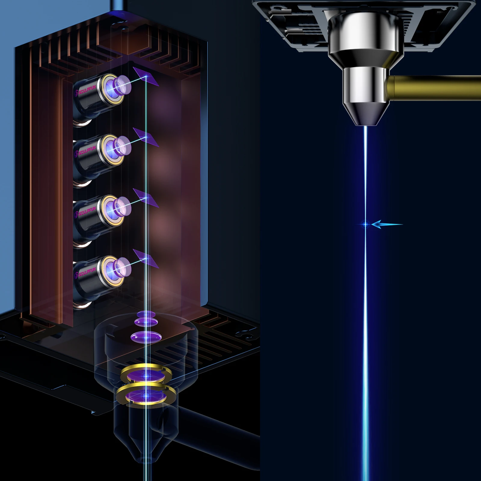 Sculpfun Ultra-22W S30 mesin grafir Laser 600x600มม. พื้นที่แกะสลักอัตโนมัติช่วยเปลี่ยน pelindung Mata เลนส์ได้