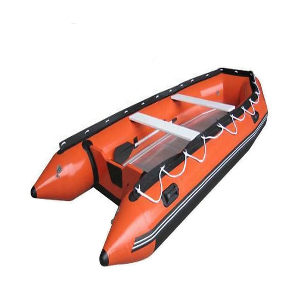 Heavy Duty PVC Inflatable Fishing Rowing Vessel Equipped With Outboard Motor Bracket For Outdoor Speed Boating Water Rescue