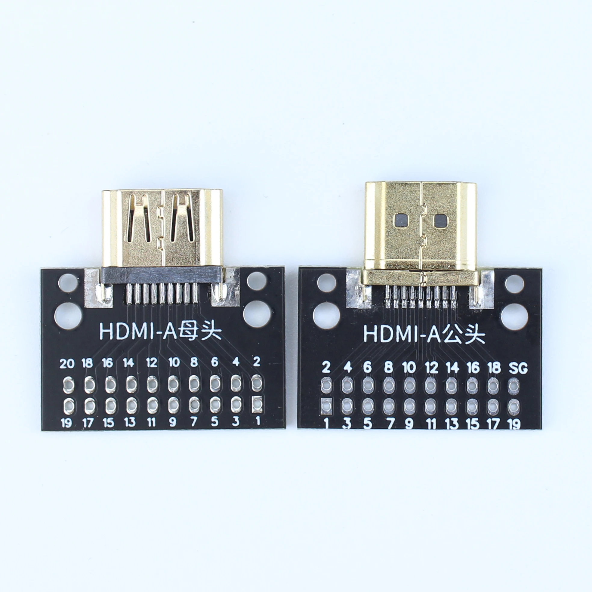 1pcs A-M HDMI Male To Female Test Board MINI Connector with Board PCB 2.54mm pitch 19/20pin DP HD A Female To Male Adapter Board